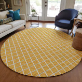 Dalyn York YO1 Gold Round Area Rug Room Scene