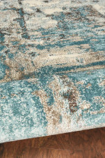 Kas Watercolors 6233 Ivory Teal Area Rug Texture