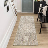 Karastan Divina R1156-238 Sanctum Cream Runner Area Rug Room Scene