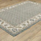 Oriental Weavers Andorra 2429A Blue Ivory Area Rug Angle