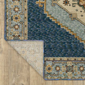Oriental Weavers Andorra 2430A Blue Gold Area Rug Flip Oriental Weavers Andorra 2430A Blue Gold Area Rug Flip