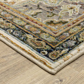 Oriental Weavers Andorra 2451B Ivory Blue Area Rug Corner