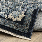 Oriental Weavers Capella CAP03 Blue Ivory Area Rug Wave