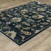 Oriental Weavers Capella CAP05 Blue Multi Area Rug Angle