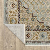 Oriental Weavers Capella CAP02 Blue Gold Area Rug Flip