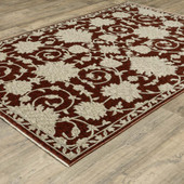 Oriental Weavers Capella CAP08 Red Beige Area Rug Angle
