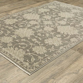 Oriental Weavers Capella CAP09 Grey Beige Area Rug Angle