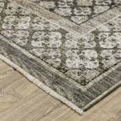 Oriental Weavers Chamberlain CH02D Grey Beige Area Rug Corner