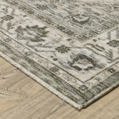 Oriental Weavers Chamberlain CH05A Grey Beige Area Rug Corner