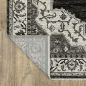 Oriental Weavers Chamberlain CH05C Charcoal Ivory Area Rug Flip