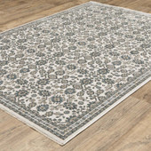 Oriental Weavers Echo ECH06 Ivory Blue Area Rug Angle