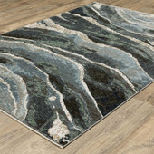 Oriental Weavers Echo ECH12 Blue Green Area Rug Angle