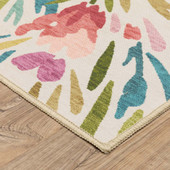 Oriental Weavers Fiji FIJ01 Beige Multi Area Rug Corner