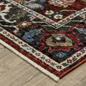 Oriental Weavers Hastings HA03V Red Multi Area Rug Corner