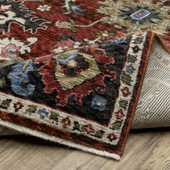 Oriental Weavers Hastings HA03V Red Multi Area Rug Wave