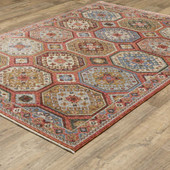 Oriental Weavers Hastings HA05R Pink Multi Area Rug Angle Oriental Weavers Hastings HA05R Pink Multi Area Rug Angle