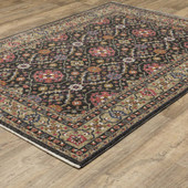 Oriental Weavers Hastings HA07D Charcoal Pink Area Rug Angle Oriental Weavers Hastings HA07D Charcoal Pink Area Rug Angle