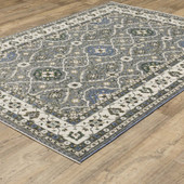 Oriental Weavers Hastings HA07H Blue Ivory Area Rug Angle Oriental Weavers Hastings HA07H Blue Ivory Area Rug Angle
