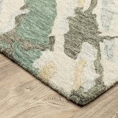 Oriental Weavers Kipton KIP08 Grey Teal Area Rug Corner