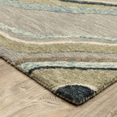 Oriental Weavers Kipton KIP07 Grey Blue Area Rug Corner