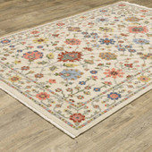 Oriental Weavers Lucca 93W Ivory Multi Area Rug Angle