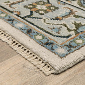 Oriental Weavers Majorca MAJ01 Ivory Blue Area Rug Corner