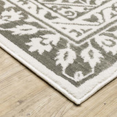Oriental Weavers Montecito 1101W Grey White Area Rug Corner
