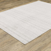 Oriental Weavers Montecito 4929E White Grey Area Rug Angle