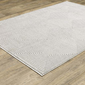 Oriental Weavers Montecito 8111W Grey White Area Rug Angle