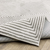 Oriental Weavers Montecito 8111W Grey White Area Rug Wave