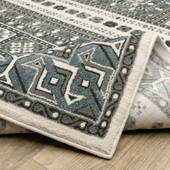 Oriental Weavers Raylan RAY01 Grey Blue Area Rug Wave