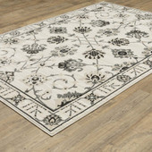 Oriental Weavers Raylan RAY03 Ivory Grey Area Rug Angle Oriental Weavers Raylan RAY03 Ivory Grey Area Rug Angle