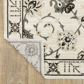 Oriental Weavers Raylan RAY03 Ivory Grey Area Rug Flip