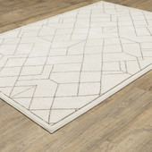 Oriental Weavers Raylan RAY06 Ivory Brown Area Rug Angle Oriental Weavers Raylan RAY06 Ivory Brown Area Rug Angle