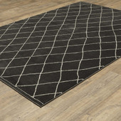 Oriental Weavers Raylan RAY12 Black Ivory Area Rug Angle Oriental Weavers Raylan RAY12 Black Ivory Area Rug Angle