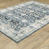 Oriental Weavers Sumter SUM02 Blue Ivory Area Rug Angle Oriental Weavers Sumter SUM02 Blue Ivory Area Rug Angle