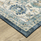 Oriental Weavers Sumter SUM02 Blue Ivory Area Rug Corner Oriental Weavers Sumter SUM02 Blue Ivory Area Rug Corner
