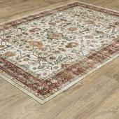 Oriental Weavers Sumter SUM05 Ivory Red Area Rug Angle Oriental Weavers Sumter SUM05 Ivory Red Area Rug Angle