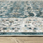 Oriental Weavers Sumter SUM08 Teal Ivory Area Rug Pile Oriental Weavers Sumter SUM08 Teal Ivory Area Rug Pile