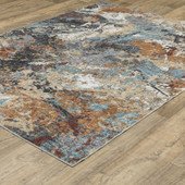 Oriental Weavers Sumter SUM13 Blue Rust Area Rug Angle Oriental Weavers Sumter SUM13 Blue Rust Area Rug Angle