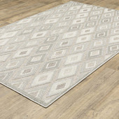 Oriental Weavers Tangier TAN02 Beige Grey Area Rug Angle