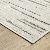 Oriental Weavers Tangier TAN07 Ivory Brown Area Rug Corner