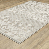 Oriental Weavers Tangier TAN09 Beige Grey Area Rug Angle