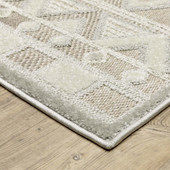 Oriental Weavers Tangier TAN09 Beige Grey Area Rug Corner
