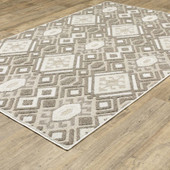 Oriental Weavers Tangier TAN10 Brown Beige Area Rug Angle