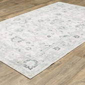 Oriental Weavers Windham WIN04 Ivory Blue Area Rug Angle