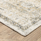 Oriental Weavers Windham WIN05 Grey Gold Area Rug Corner