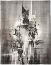 Nourison Twilight TWI30 Grey Ivory Black Area Rug