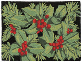 Liora Manne Frontporch 2419-48 Hollyberries Black Area Rug Liora Manne Frontporch 2419-48 Hollyberries Black Area Rug