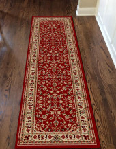 Radici Como 1833 Red Runner Area Rug Room Scene Radici Como 1833 Red Runner Area Rug Room Scene